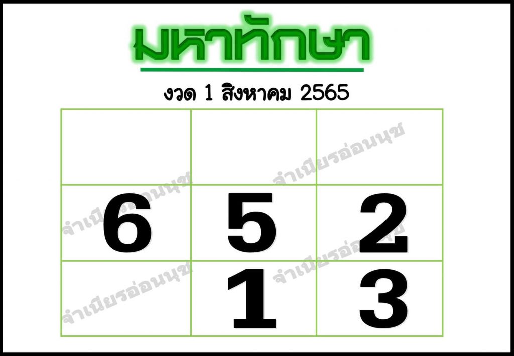 หวยมหาทักษา 1/8/65
